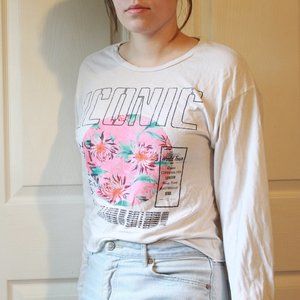 ICONIC cropped graphic tee, Women's S